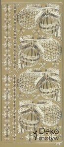 Stickersy naklejki ażurowe samoprzylepne Święta 1875 złote 
