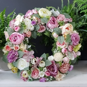 Wianek na drzwi kominek dekoracja na płytę Flora 45cm