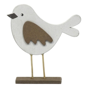 Figurka ptaszek drewno brązowy
