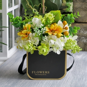Flowerbox kwiaty w pudełku torebka czarna S 