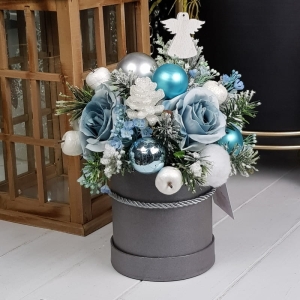 Flowerbox kompozycja świąteczna pudełko Talvi S anioł