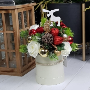 Flowerbox kompozycja świąteczna pudełko Frost S renifer