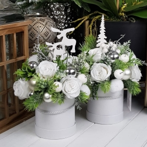 Flowerbox kompozycja świąteczna pudełko Igar S choinka