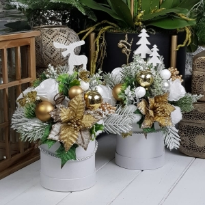 Flowerbox kompozycja świąteczna pudełko Soren S renifer