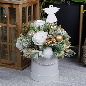 Flowerbox kompozycja świąteczna pudełko Soren S anioł