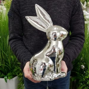 Zając figurka Eloy glam silver L