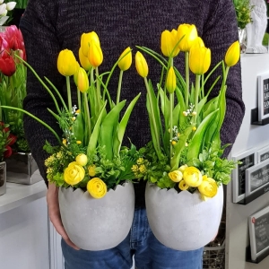 Kompozycja Pila tulipany silikon żółte