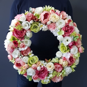 Wianek na drzwi kominek Flora 45cm