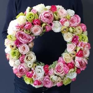 Wianek na drzwi kominek Flora 45cm