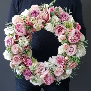 Wianek na drzwi kominek Flora 45cm
