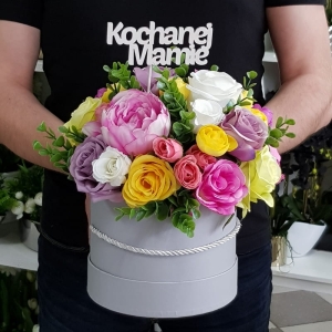 Flowerbox kwiaty w pudełku mix kolorów L