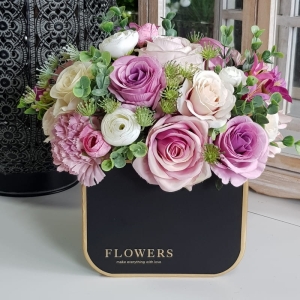 Flowerbox kwiaty w pudełku flower bag kwiatowa torebka Baggy czarna L