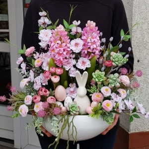 Kompozycja Natalia wiosna wielkanoc pastelowy róż XL