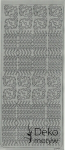 Stickersy naklejki ażurowe peel-off Narożniki 1889 srebrne 