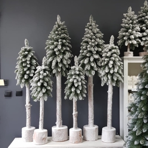 Choinka na pniu ośnieżona drzewko świąteczne Polski Producent Forest snow 130 cm
