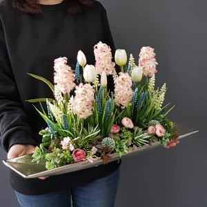 Kompozycja Estera hiacynty tulipany XL 62cm