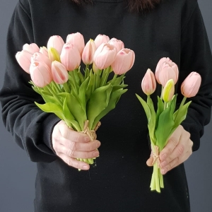 Tulipan tulipany silikon premium 26cm bukiet 5szt. jasny róż