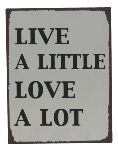 Obraz tablica typografia Live a little