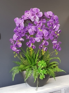 Storczyk orchidea donica Veronica XXL grafit mat storczyk fiolet