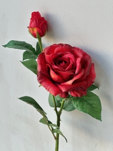 Róża gumowana silikon kwiat roślina premium 65cm duża główka