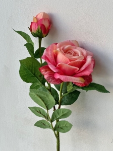 Róża gumowana silikon kwiat roślina premium 65cm duża główka