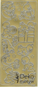 Stickersy naklejki ażurowe samoprzylepne Dziecięce 1953 złote