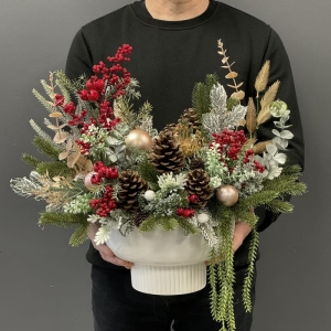 Kompozycja stroik świąteczny modern Felicja XL