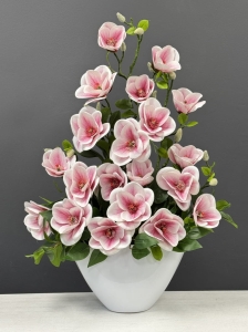 Magnolia magnolie silikon kompozycja kwiaty sztuczne róż premium Veronica