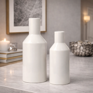 Wazon Flora prosty ceramiczny beż L