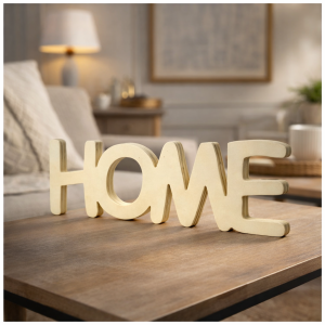 Napis sklejka natural HOME duży 34cm