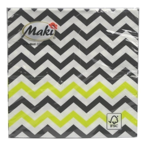 Serwetki PAW chevron czarno-białe