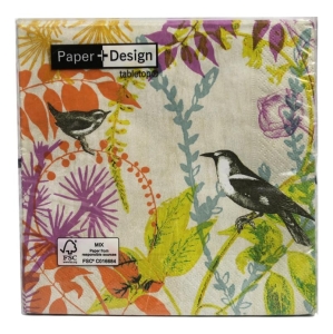 Serwetki Paper Design kwiaty ptaki