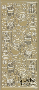 Stickersy naklejki ażurowe samoprzylepne Święta 1700 złote
